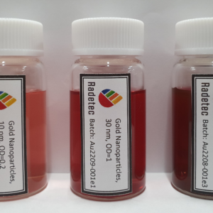 Gold nanoparticles, citrate-stabilised, 10, 30 and 50 nm diameter