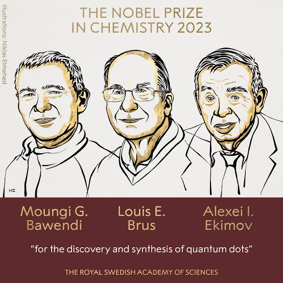 Moungi G. Bawendi, Louis E. Brus and Alexei I. Ekimov are awarded the Nobel Prize in Chemistry 2023 for the discovery and development of quantum dots.